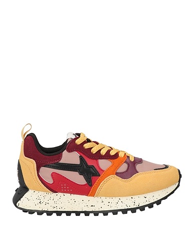 W6YZ Sneakers Pastel yellow Leather, Textile fibres