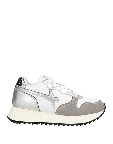 W6YZ Sneakers Grey Leather, Textile fibres