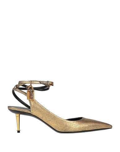 TOM FORD Décolleté Oro Cotone, Acciaio, Zama