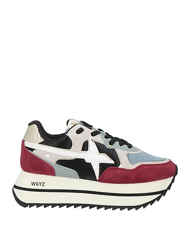 W6YZ Sneakers Burgundy Leather, Textile fibres