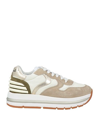 VOILE BLANCHE Sneakers Beige Leather, Textile fibers