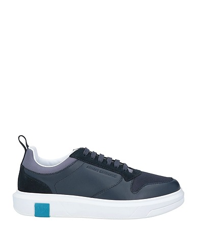 ARMANI EXCHANGE Sneakers Midnight blue Cow leather, Polyester