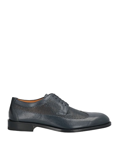 TESTONI Laced shoes Navy blue Calfskin