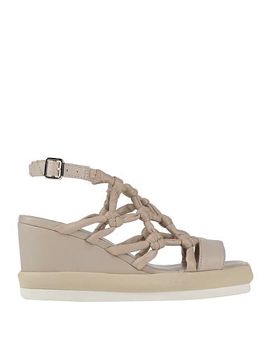 PATRIZIA BONFANTI Sandali Grigio chiaro Fibre tessili
