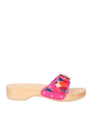 SCHOLL Mules and clogs ICONIC Fuchsia Textile fibers, Leather