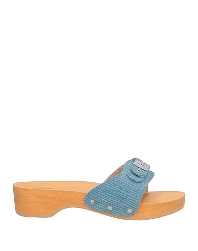 SCHOLL Mules and clogs ICONIC Light blue Leather