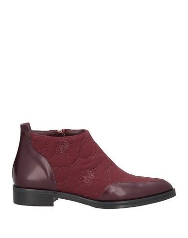 BRUNO MAGLI Ankle boot Burgundy Leather, Textile fibres