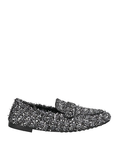 TORY BURCH Loafers Silver Textile fibres, Leather