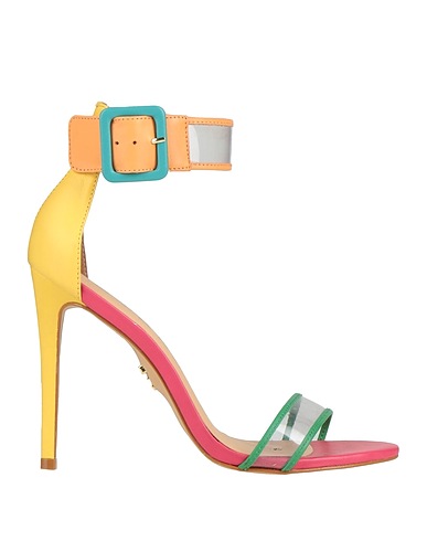 CARRANO Sandals Green Leather, Plastic