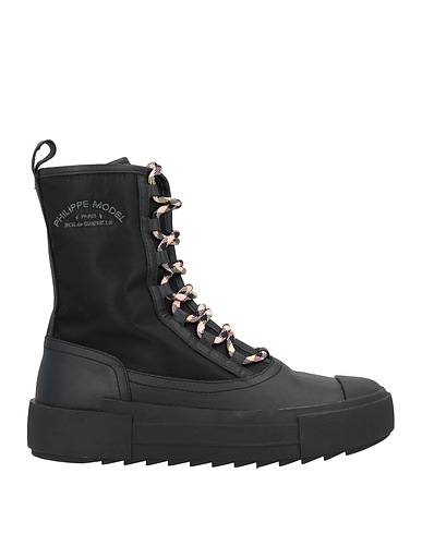 PHILIPPE MODEL Ankle boot Black Leather, Textile fibers