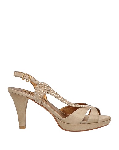 BACTA DE TOI Sandals Taupe Textile fibers, Swarovski® Crystal