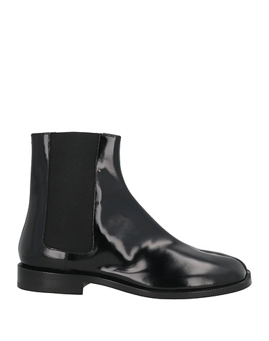MAISON MARGIELA Ankle boot Black Leather, Elastic fibres