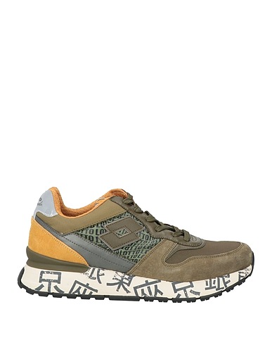 LOTTO LEGGENDA Sneakers Military green Leather, Textile fibres