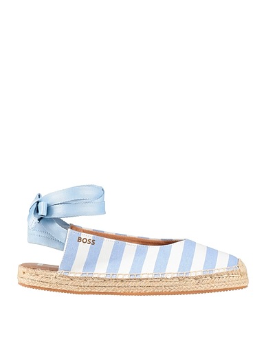 BOSS Espadrilles Light blue Textile fibres, Leather