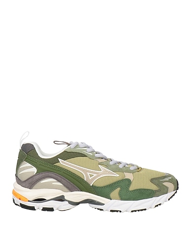 MIZUNO Sneakers Green Leather, Textile fibres