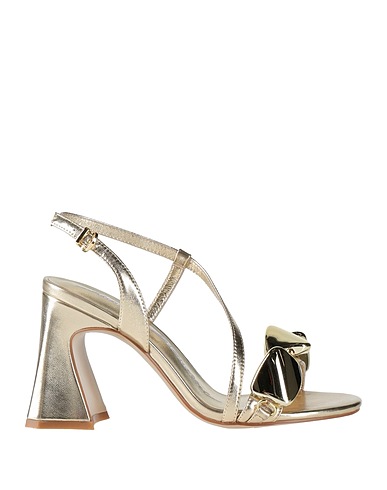 LUCIANO BARACHINI Sandals Gold Leather