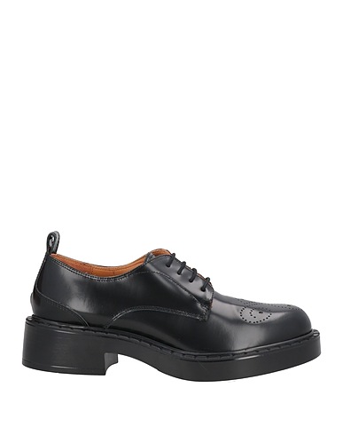 BERVICATO Laced shoes Black Calfskin