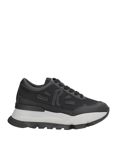RUCOLINE Sneakers Black Leather, Textile fibers