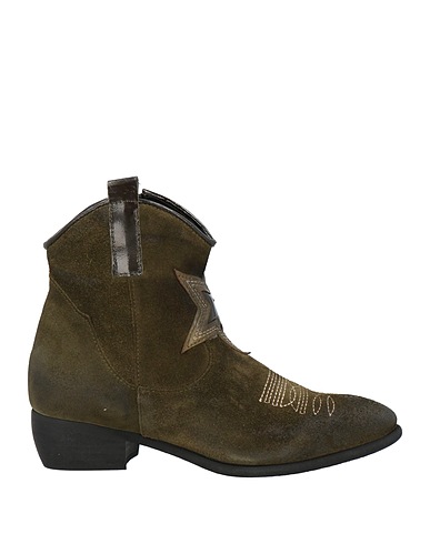 ZOE Ankle boot Military green Leather