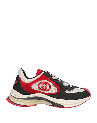 GUCCI Sneakers RUN Black Leather, Textile fibres