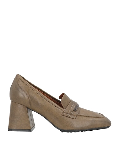 ZOE Loafers Military green Leather