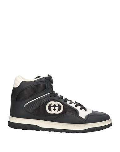 GUCCI Sneakers Black Leather, Textile fibres