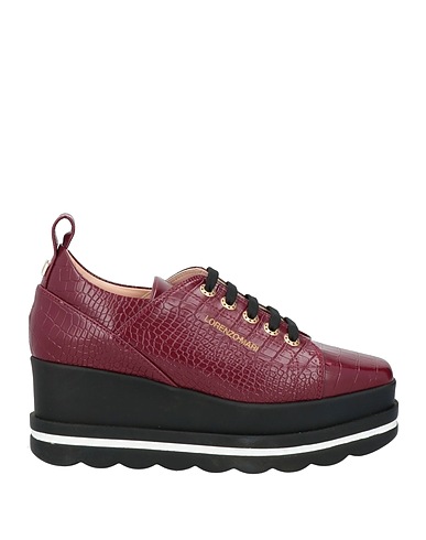 LORENZO MARI Laced shoes Burgundy Textile fibres