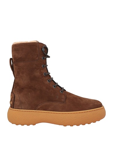 TOD'S Ankle boot Chocolate brown Leather, Shearling