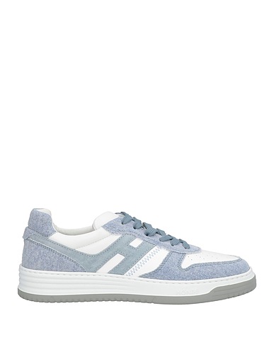 HOGAN Sneakers Light blue Leather, Textile fibres