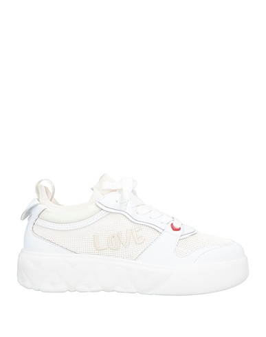 LOVE MOSCHINO Sneakers White Textile fibres, Leather