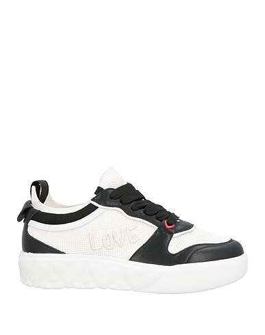 LOVE MOSCHINO Sneakers White Calfskin, Textile fibers