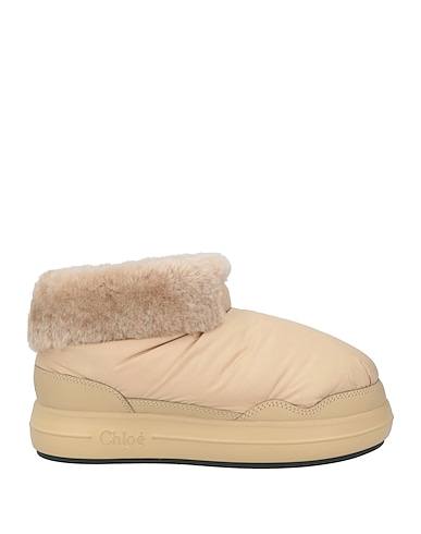 CHLOÉ Stiefelette Sand Schaffell, Gewebefasern