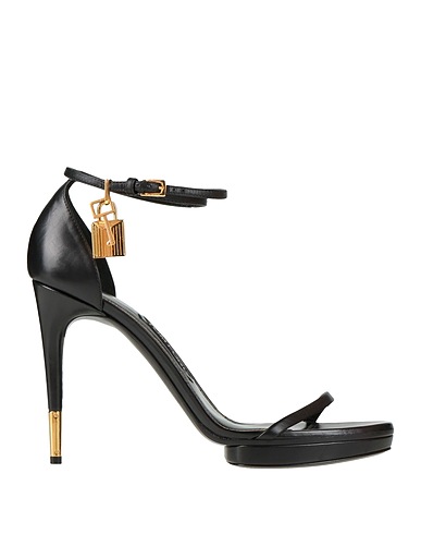TOM FORD Sandals Black Calfskin, Brass