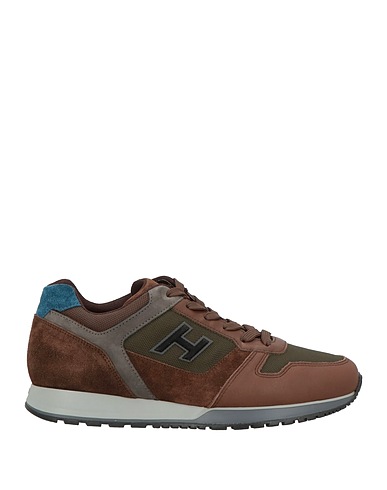 HOGAN Sneakers Marrone Pelle, Fibre tessili