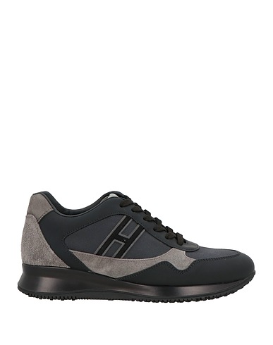 HOGAN Sneakers Black Leather, Textile fibers
