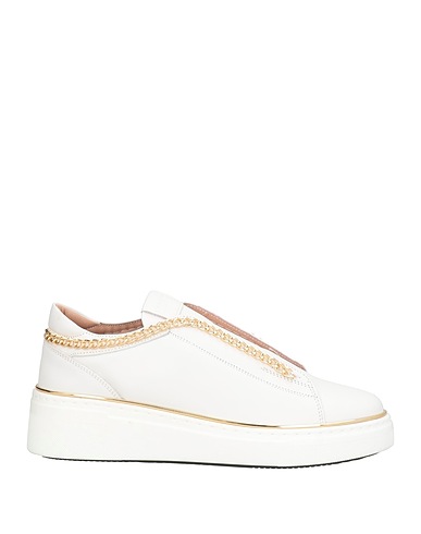 KEYS Sneakers White Leather, Textile fibres