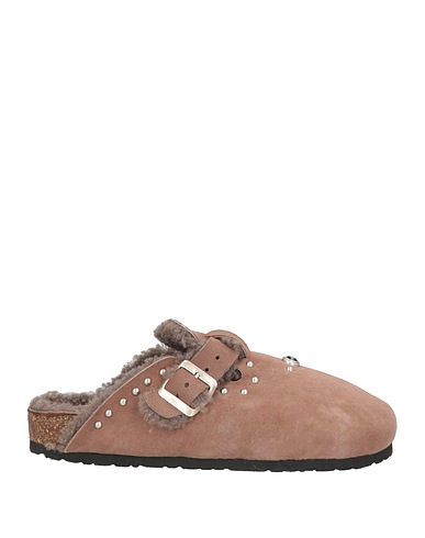 POST & CO Mules and clogs Taupe Textile fibres