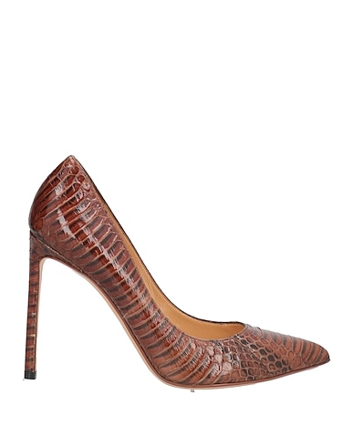 FRANCESCO RUSSO Pumps Braun Schlangenhaut