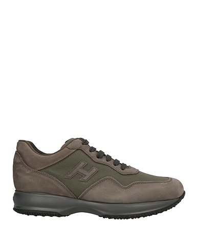 HOGAN Sneakers Charcoal Leather, Textile fibers