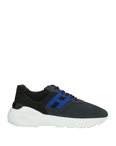 HOGAN Sneakers Black Leather, Textile fibers