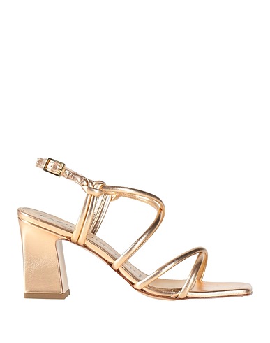 FABIO RUSCONI Sandals Gold Leather