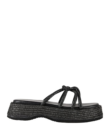 CULT Sandali Nero Pelle, Fibre tessili