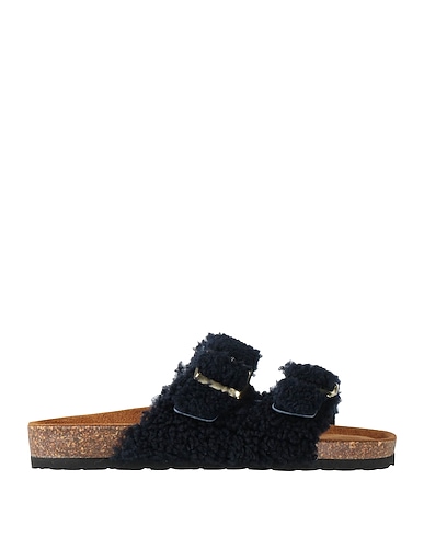 POST & CO Sandals Midnight blue Shearling