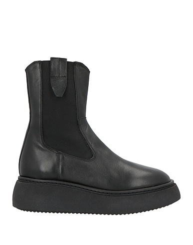 JANET & JANET Полусапоги и высокие ботинки Чёрный Телячья кожа