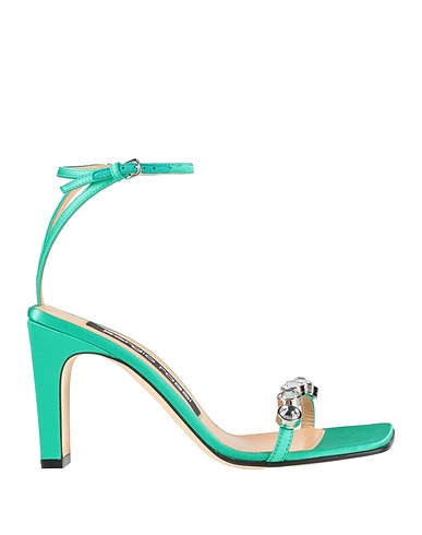 SERGIO ROSSI Sandals Green Textile fibers