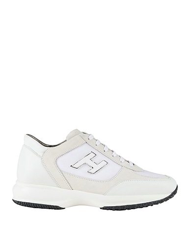 HOGAN Sneakers White Leather, Textile fibers