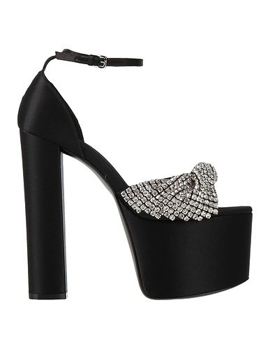 EVANGELIE SMYRNIOTAKI x SERGIO ROSSI Sandals Black Textile fibers