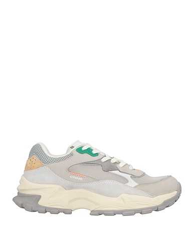 CRIME London Sneakers Light grey Leather, Textile fibres