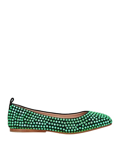 EDDY DANIELE Ballerine Verde Pelle, Cristallo Swarovski®