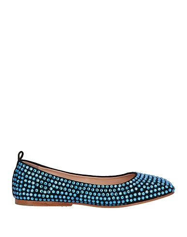 EDDY DANIELE Ballet flats Azure Leather, Swarovski® Crystal